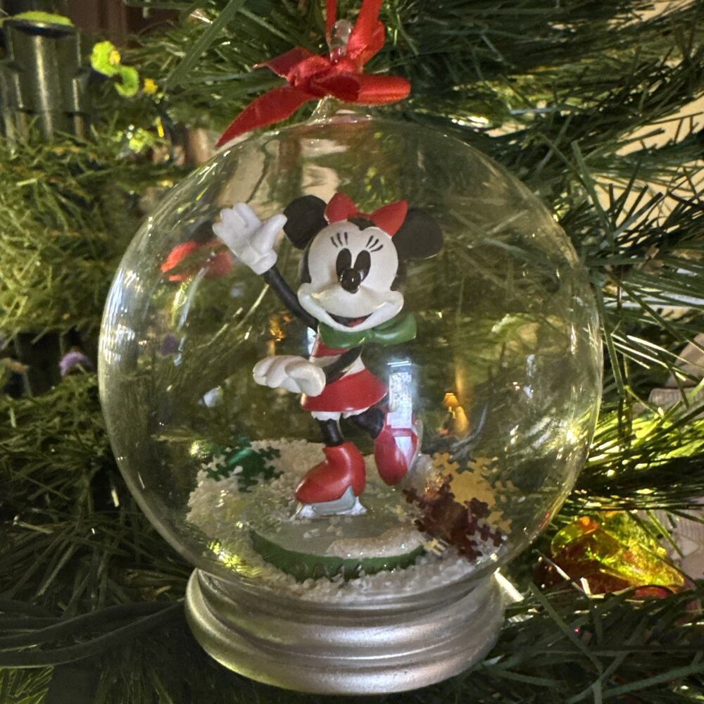 Disney Minnie Mouse 2011 Disney Christmas Ornament Snow Globe